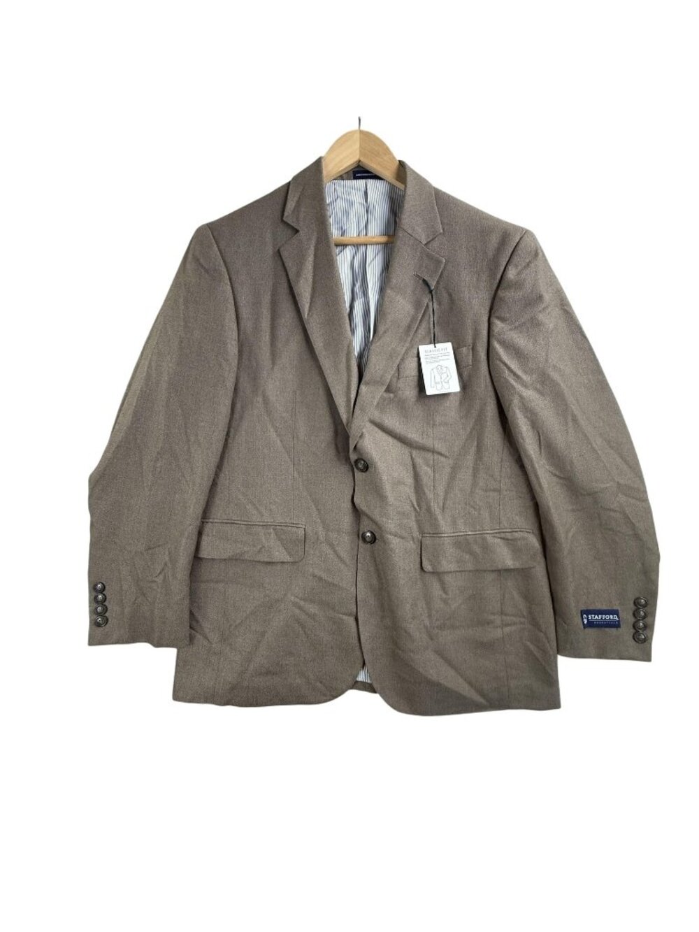 Stafford Blazer Mens 38 Short Taupe Classic Fit Sport Coat Jacket Year Round New